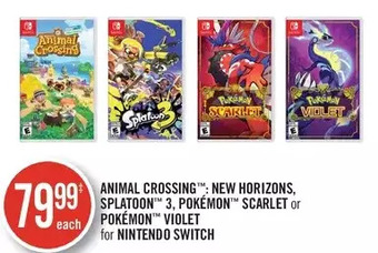 Shoppers Drug Mart Animal crossing: new horizons, splatoon 3, pokémon scarlet or pokémon violet for nintendo switch offer