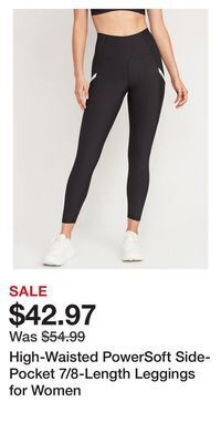 Old Navy High-waisted powersoft side-pocket 7/8-length leggings for women offer