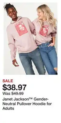 Old Navy Janet jackson™ gender-neutral pullover hoodie for adults offer