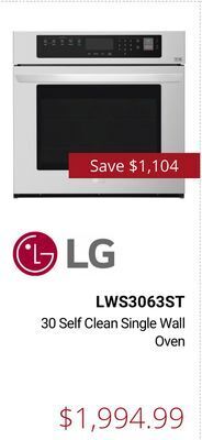 Canadian Appliance Source Lg 30 self clean single wall oven offer
