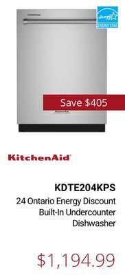 Canadian Appliance Source Kitchenaid 24 ontario energy discount built-in undercounter dishwasher offer