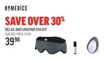 Sport Chek Homedics relax and unwind spa kit offer