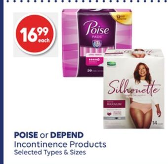 Shoppers Drug Mart Poise or depend incontinence products offer