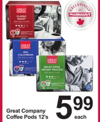 Pharmasave Great company coffee pods offer