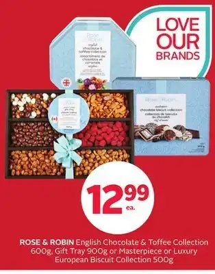 Rexall Rose & robin english chocolate & toffee collection 600g, gift tray 900g or masterpiece or luxury european biscuit collection offer