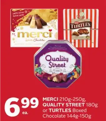Rexall Merci 210g-250g, quality street 180g or turtles boxed chocolate 144g-150g offer