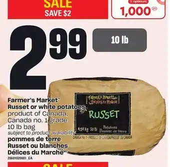 Independent City Market Farmer's market™ russet or white potatoes, 10 lb bag offer