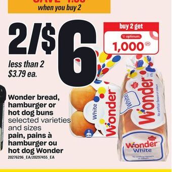 Independent City Market Wonder bread, hamburger or hot dog buns offer