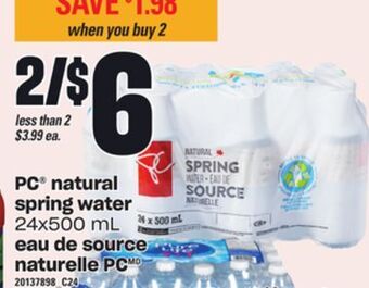 Independent City Market Pc® natural spring water, 24x500 ml offer