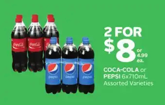 Rexall Coca-cola or pepsi 6x710ml offer