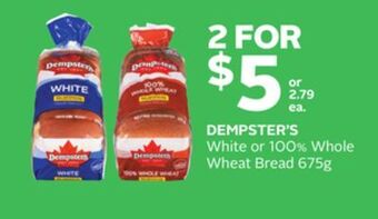 Rexall Dempster's white or 100% whole wheat bread 675g offer