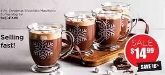 Kitchen Stuff Plus 4 pc. christmas snowflake macchiato coffee mug set offer