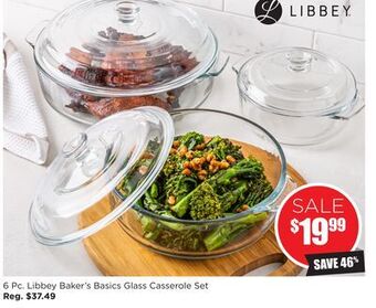 Kitchen Stuff Plus 6 pc. libbey baker's basics glass casserole set offer