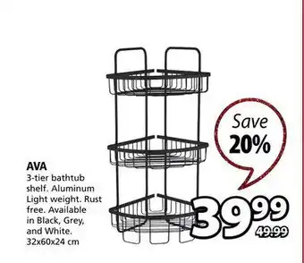 JYSK Ava 3-tier bathtub shelf offer