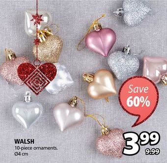 JYSK Walsh 10-piece ornaments offer