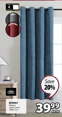 JYSK Beverly blackout curtain panel offer