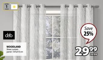 JYSK Woodland sheer curtain panel offer