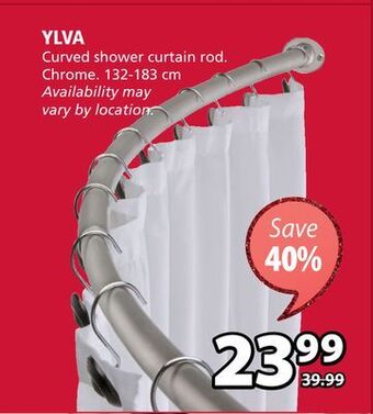 JYSK Ylva curved shower curtain rod offer