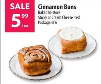 Co-op Cinnamon Buns Baked In-store Sticky or Cream Cheese Iced Package of 6 offer