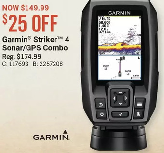Cabela's Garmin striker 4 sonar/gps combo offer