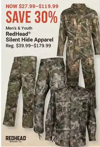 Cabela's Redhead silent hide apparel offer