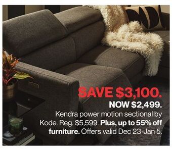 Hudson's Bay Kendra power motion sectional by kode offer