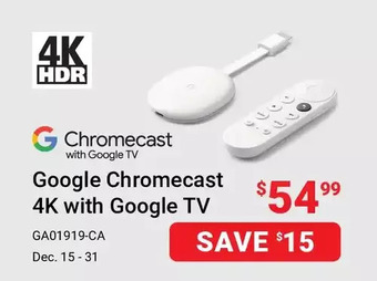Visions Electronics Google chromecast 4k with google tv offer