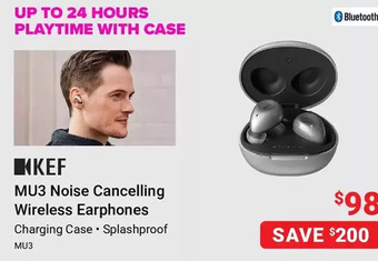 Visions Electronics Kef mu3 noise cancelling wireless earphones offer