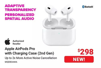 Visions Electronics Apple airpods pro with charging case (2nd gen) offer
