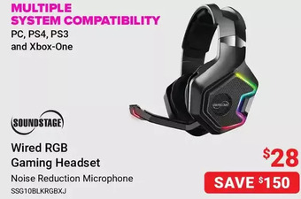 Visions Electronics Soundstage wired rgb gaming headset offer