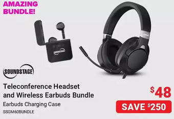 Visions Electronics Soundstage teleconference headset and wireless earbuds bundle offer