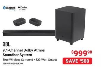 Visions Electronics Jbl 9.1-channel dolby atmos soundbar system offer