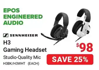 Visions Electronics Sennheiser h3 gaming headset offer