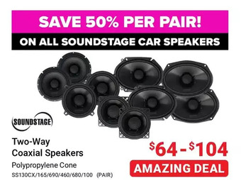 Visions Electronics Soundstage two-way coaxial speakers offer
