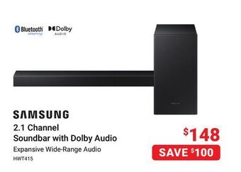 Visions Electronics Samsung 2.1 channel soundbar with dolby audio offer