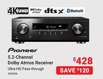 Visions Electronics Pioneer 5.2-channel dolby atmos receiver offer