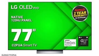 Visions Electronics Lg native 120hz panel 77" c2pua smart tv offer