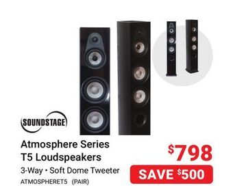 Visions Electronics Soundstage atmosphere series t5 loudspeakers offer