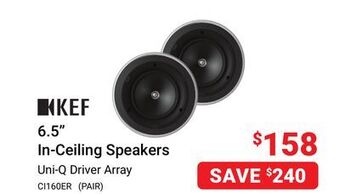 Visions Electronics Kef 6.5" in-ceiling speakers offer