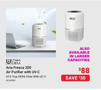 Visions Electronics Ultima cosa aria fresca 200 air purifier with uv-c offer