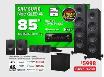 Visions Electronics Samsung native 120hz panel 85" qn85ba smart tv offer