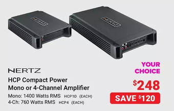 Visions Electronics Nertz hcp compact power mono or 4-channel amplifier offer
