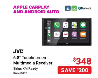 Visions Electronics Jvc 6.8" touchscreen multimedia receiver offer