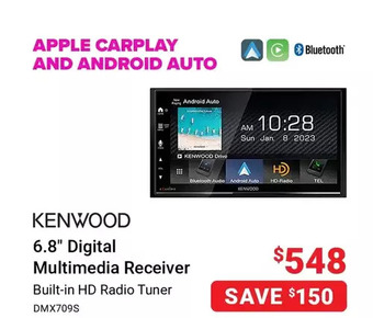 Visions Electronics Kenwood 6.8" digital multimedia receiver offer