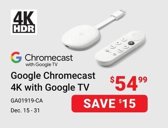 Visions Electronics Google chromecast 4k with google tv offer