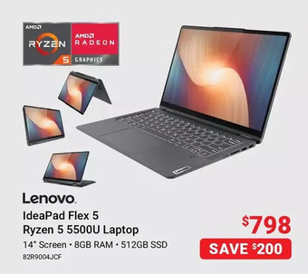 Visions Electronics Lenovo ideapad flex 5 ryzen 5 5500u laptop offer