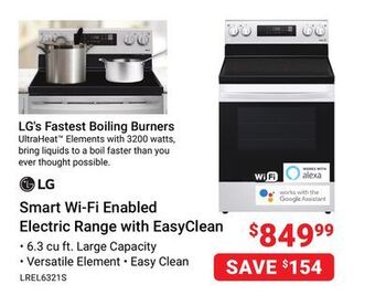 Visions Electronics Lg smart wi-fi enabled electric range with easyclean offer