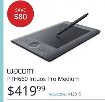 Vistek Wacom pth660 intuos pro medium offer