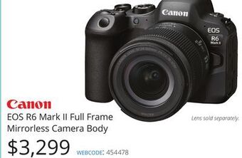 Vistek Canon eos r6 mark ii full frame mirrorless camera body offer
