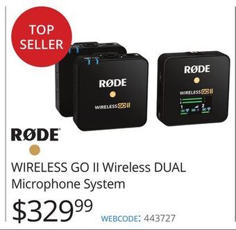 Vistek Rode wireless go ii wireless dual microphone system offer